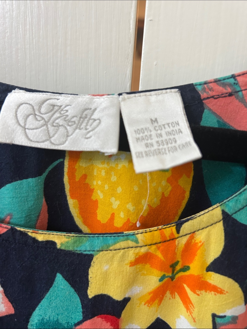 Tropical Fruit Print Tiered Midi Dress ULTIMATE SUMMER Size M - Picture 4 of 15